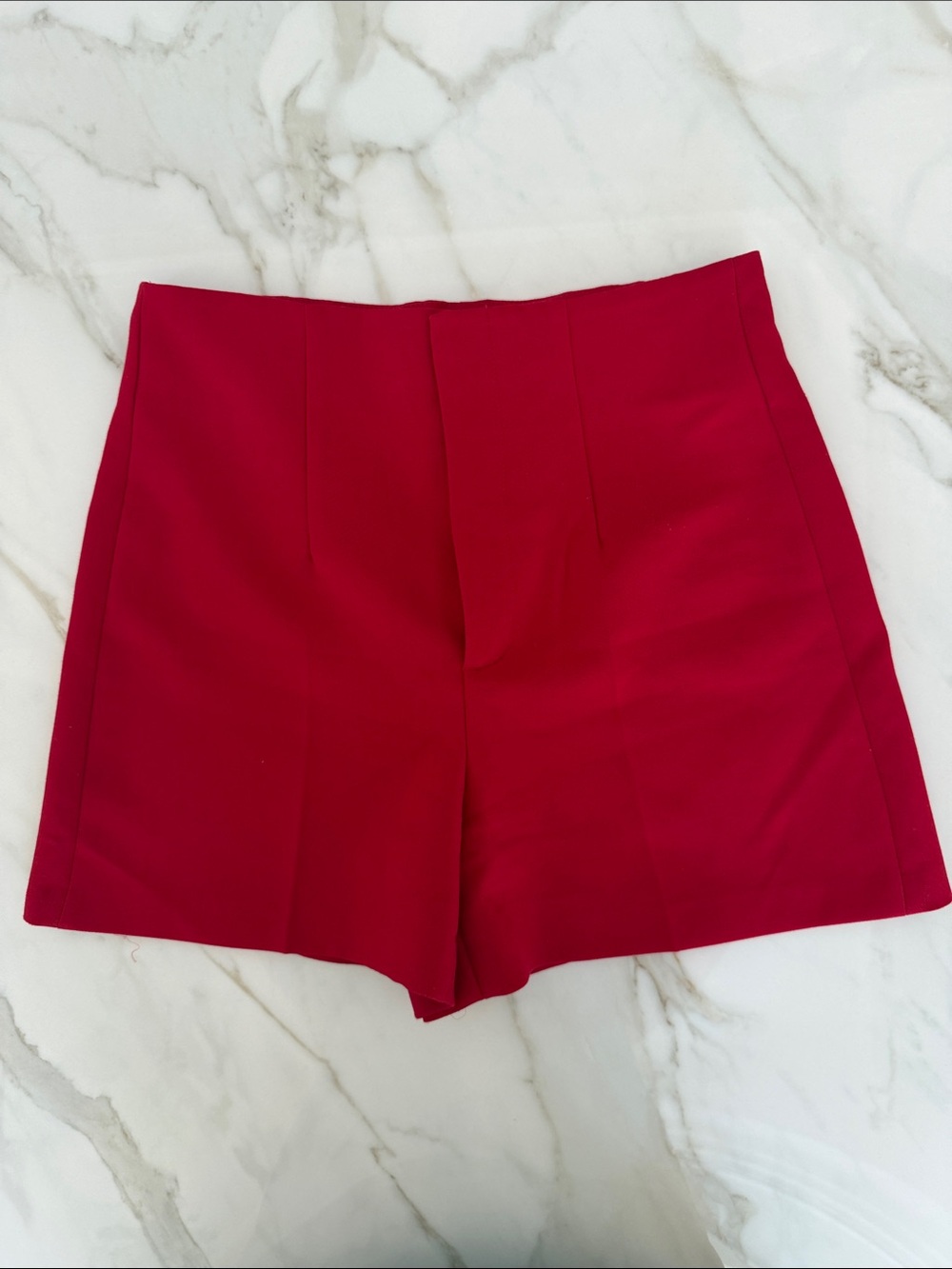 Zara High-Waist Red Women's Shorts